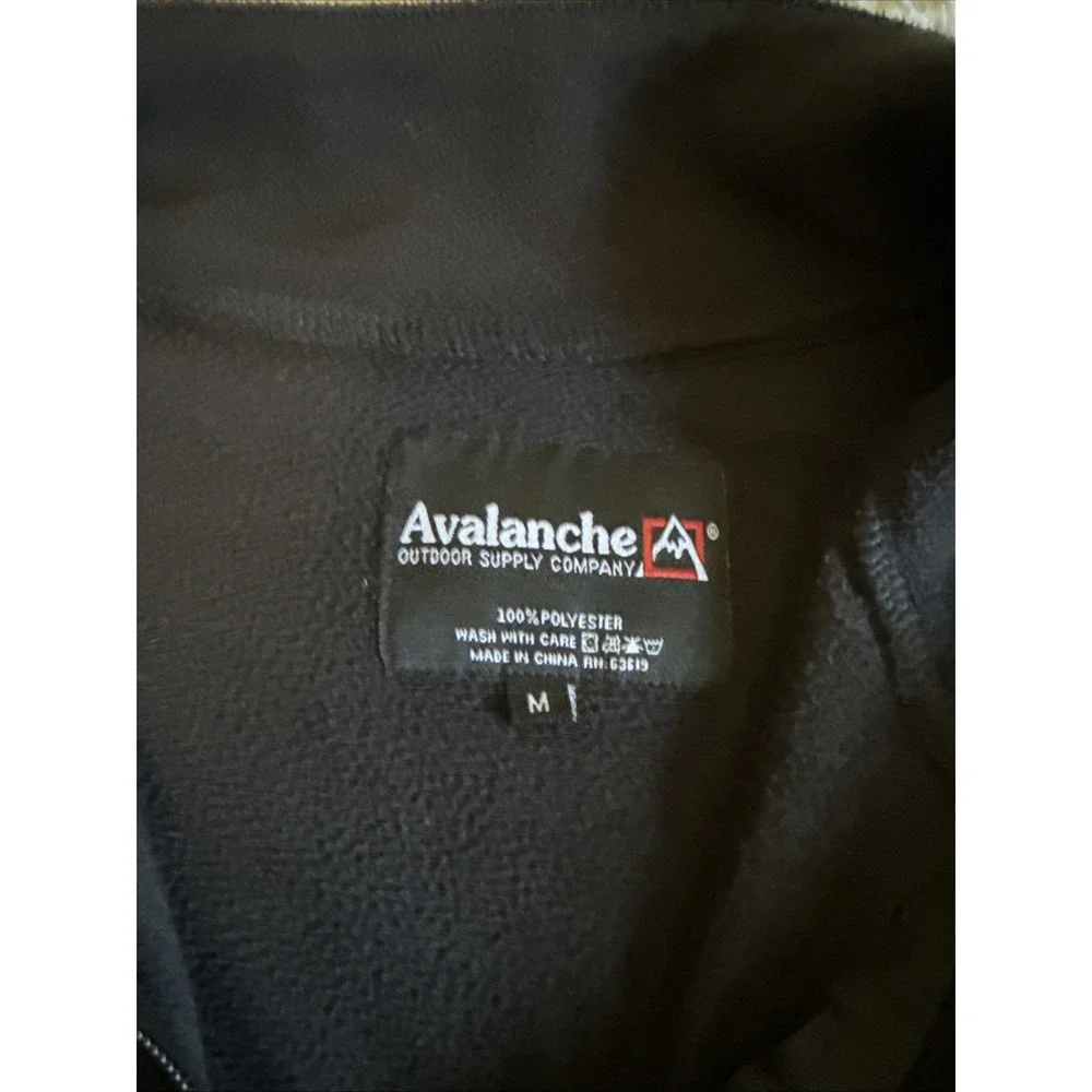 Avalanche Fleece Pullover Mens Medium Black Excellent Quarter Zip Outdoor Jacket